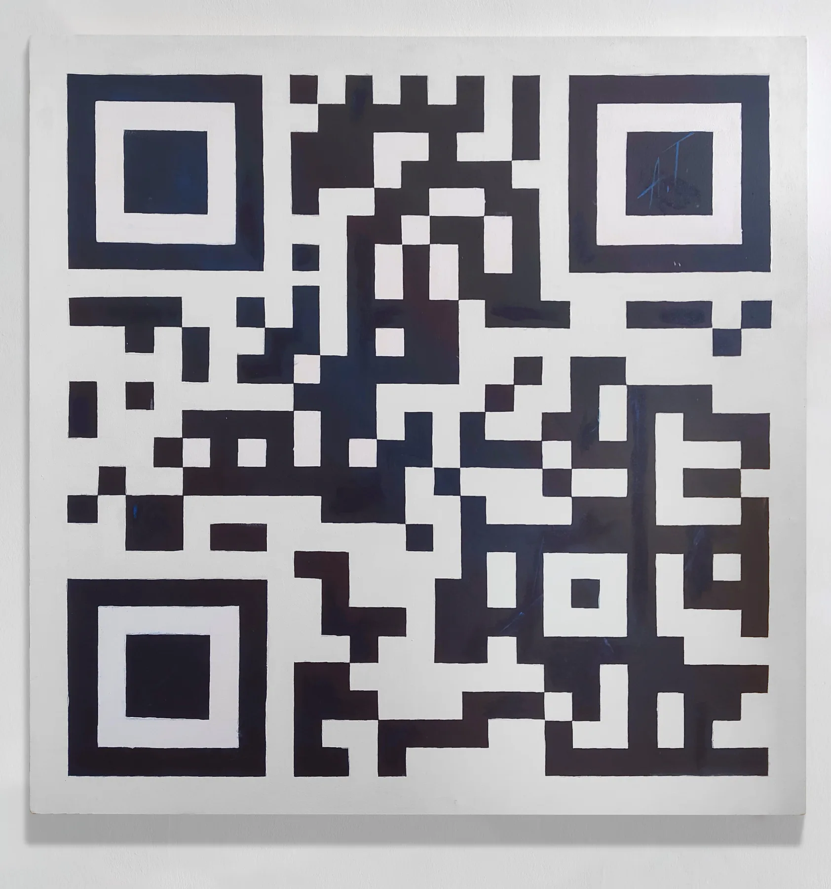 Observer or Observed acrylic QR code painting on canvas