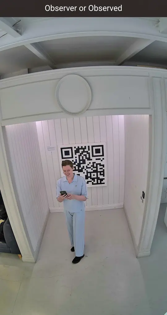 Viewer discovering their image on the screen